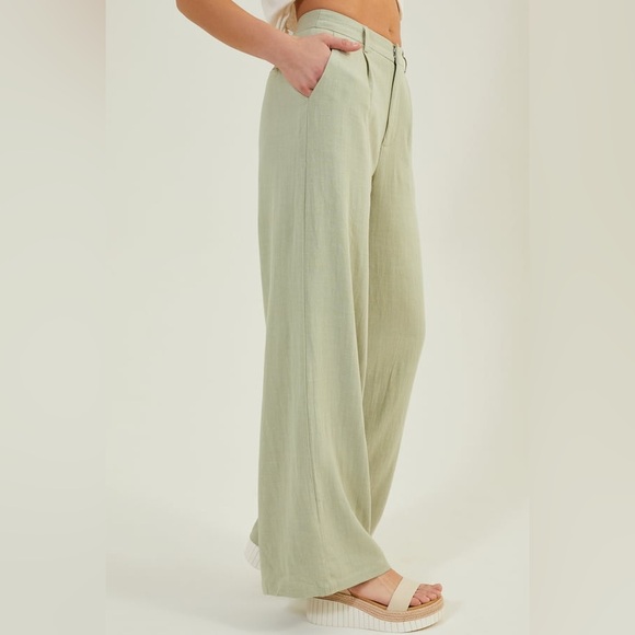 Tessa Linen Trouser Pants - Picture 4 of 6